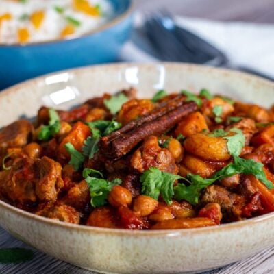 Slow Cooker Lamb Tagine and rice