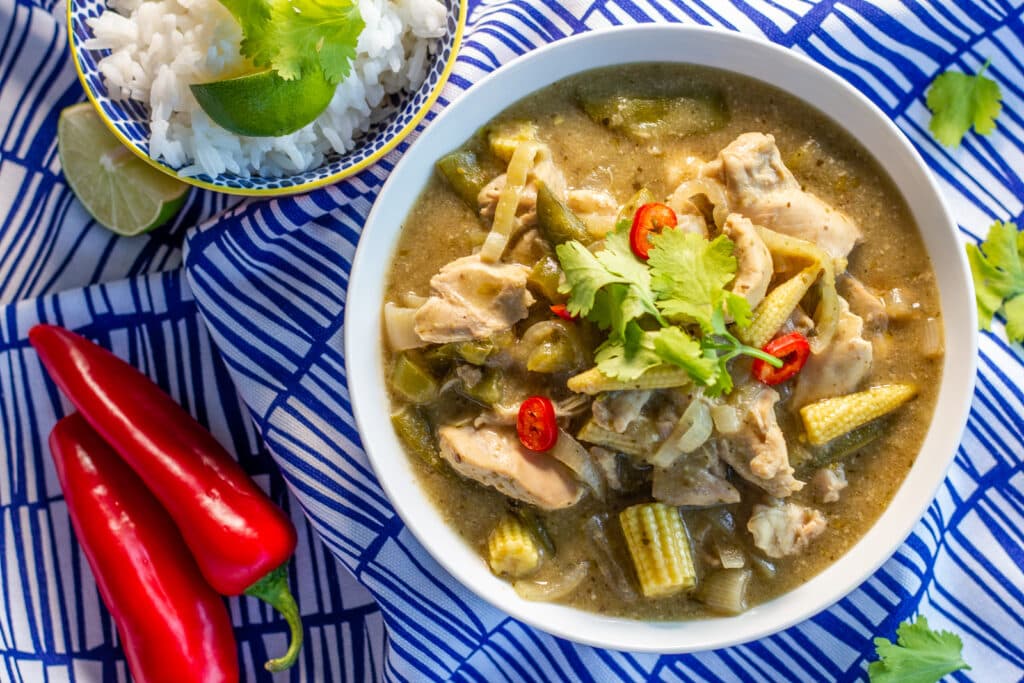 Bowl of Slow Cooker Thai Green Curry
