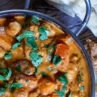 Over head view of Slow Cooker Sweet Potato and Chickpea Curry