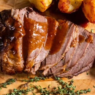 Slow Cooker Beef, Roast Potatoes and Thyme