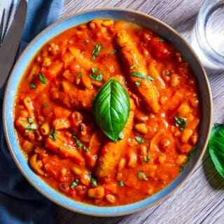 Slow Cooker Chicken Sausage Casserole Overhead