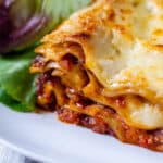 Close up of slow cooker lasagne