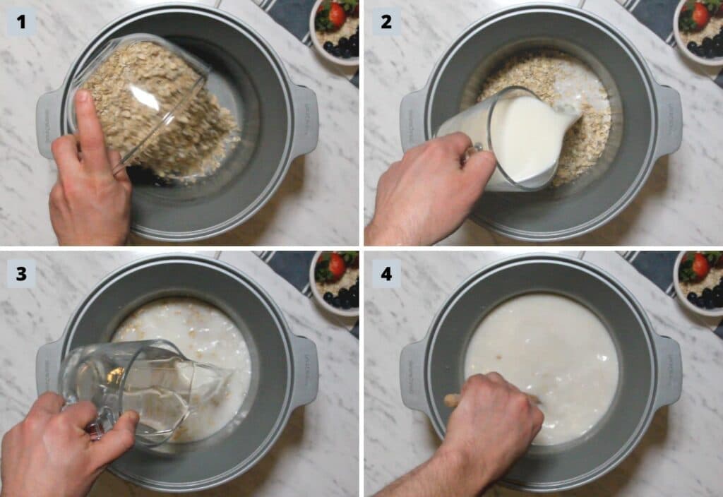 How to make crockpot porridge steps