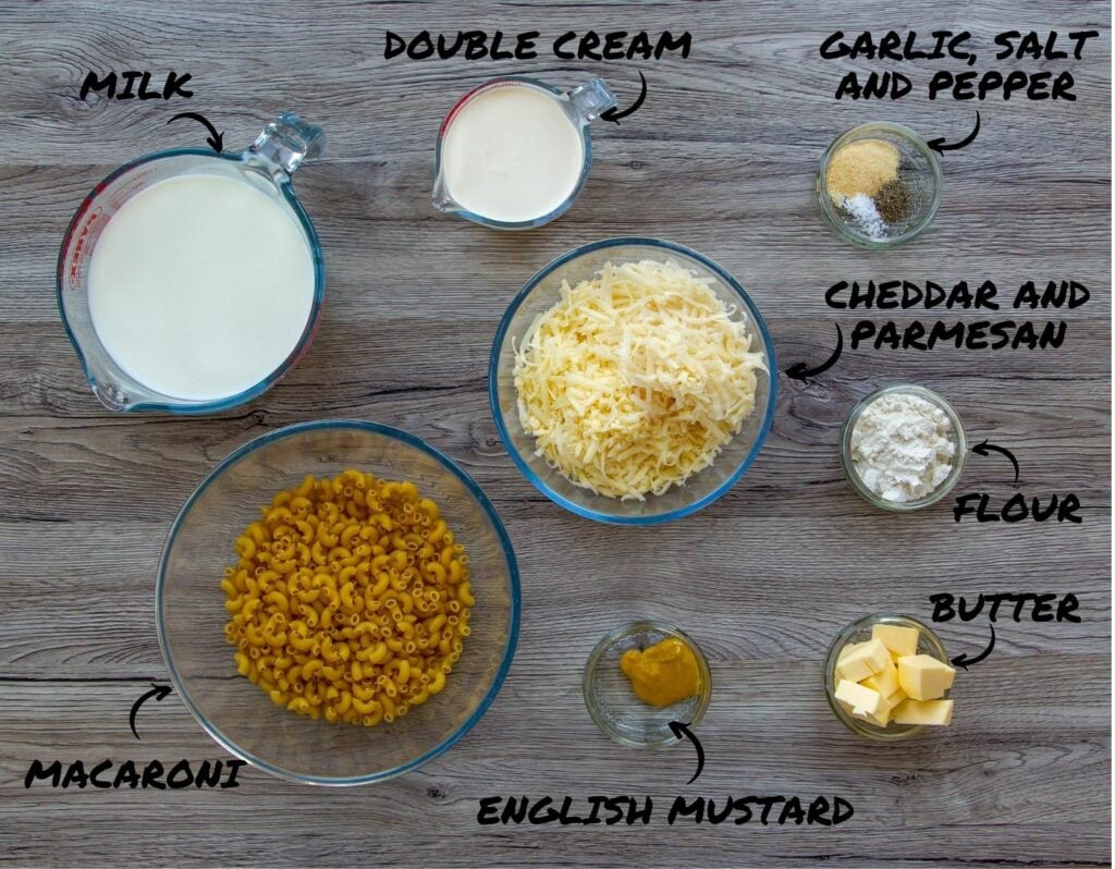 Ingredients to make Slow Cooker Macaroni Cheese.