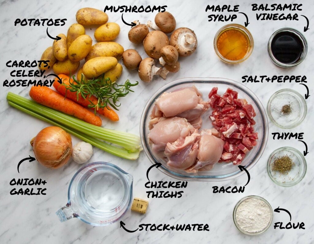 Image of the ingredients to make Slow Cooker Chicken Casserole.