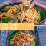 Slow Cooker Chicken Chow Mein pinterest image.
